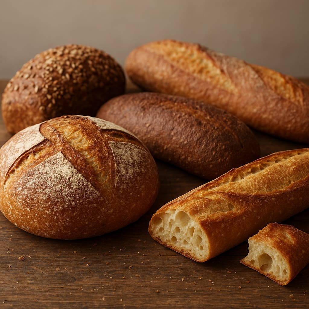 Auswahl an handwerklichen Broten