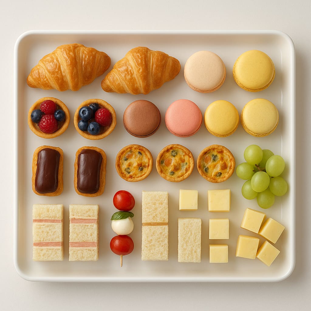 Catering-Tablett mit gemischten Backwaren